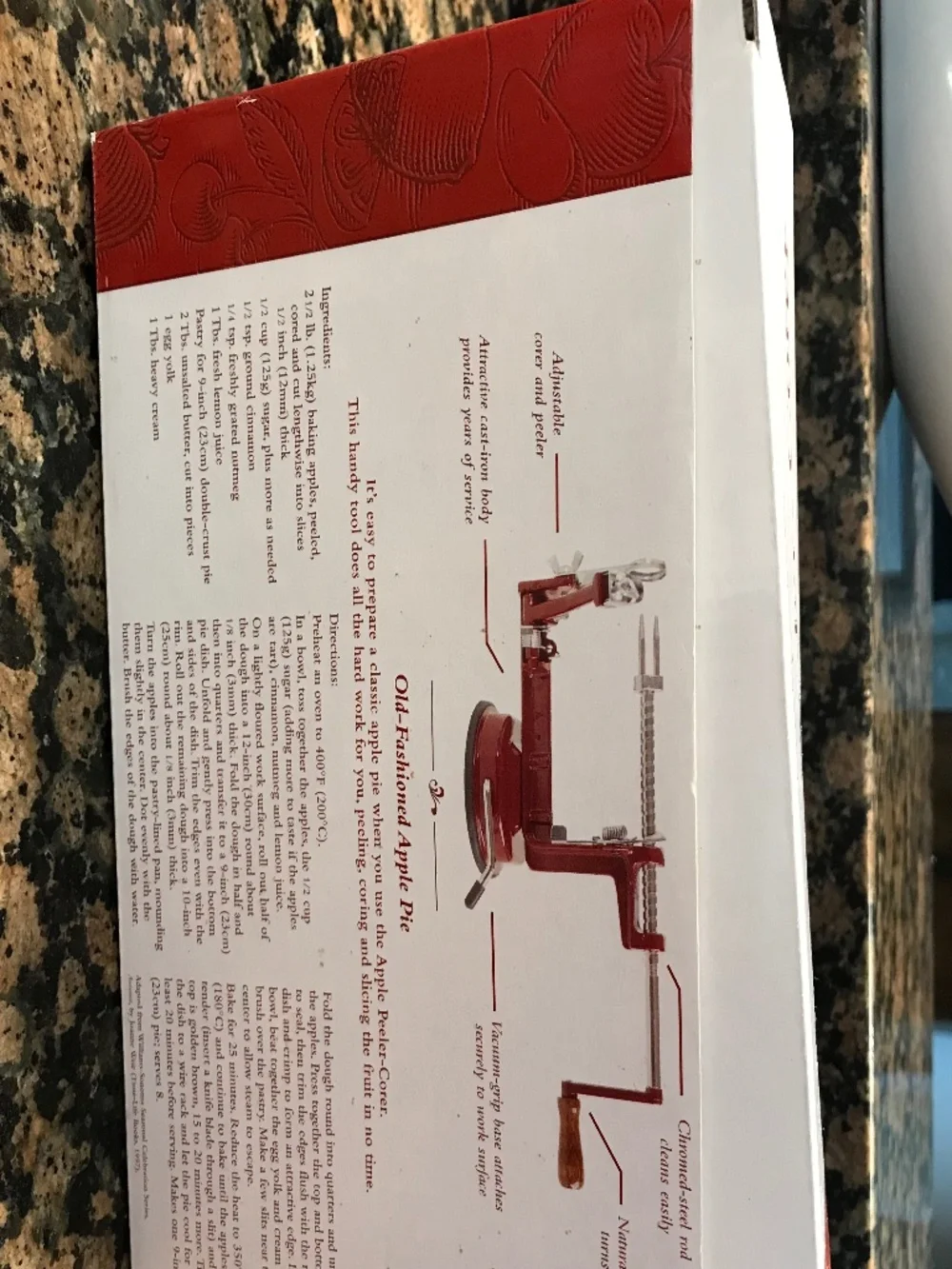 GRANDMACORE WILLIAMS SONOMA APPLE PEELER-CORER IN BOX